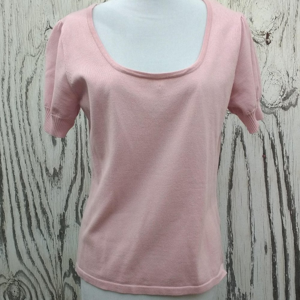 Apt 9 Pale Pink Poofy Sleeve Knit Top - L